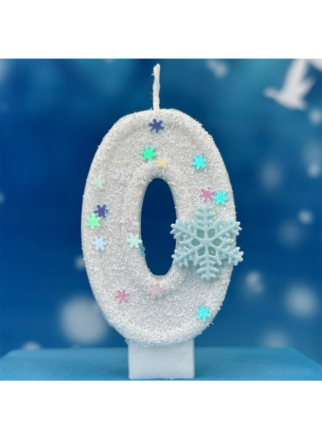 White Snowflake Cake Candle