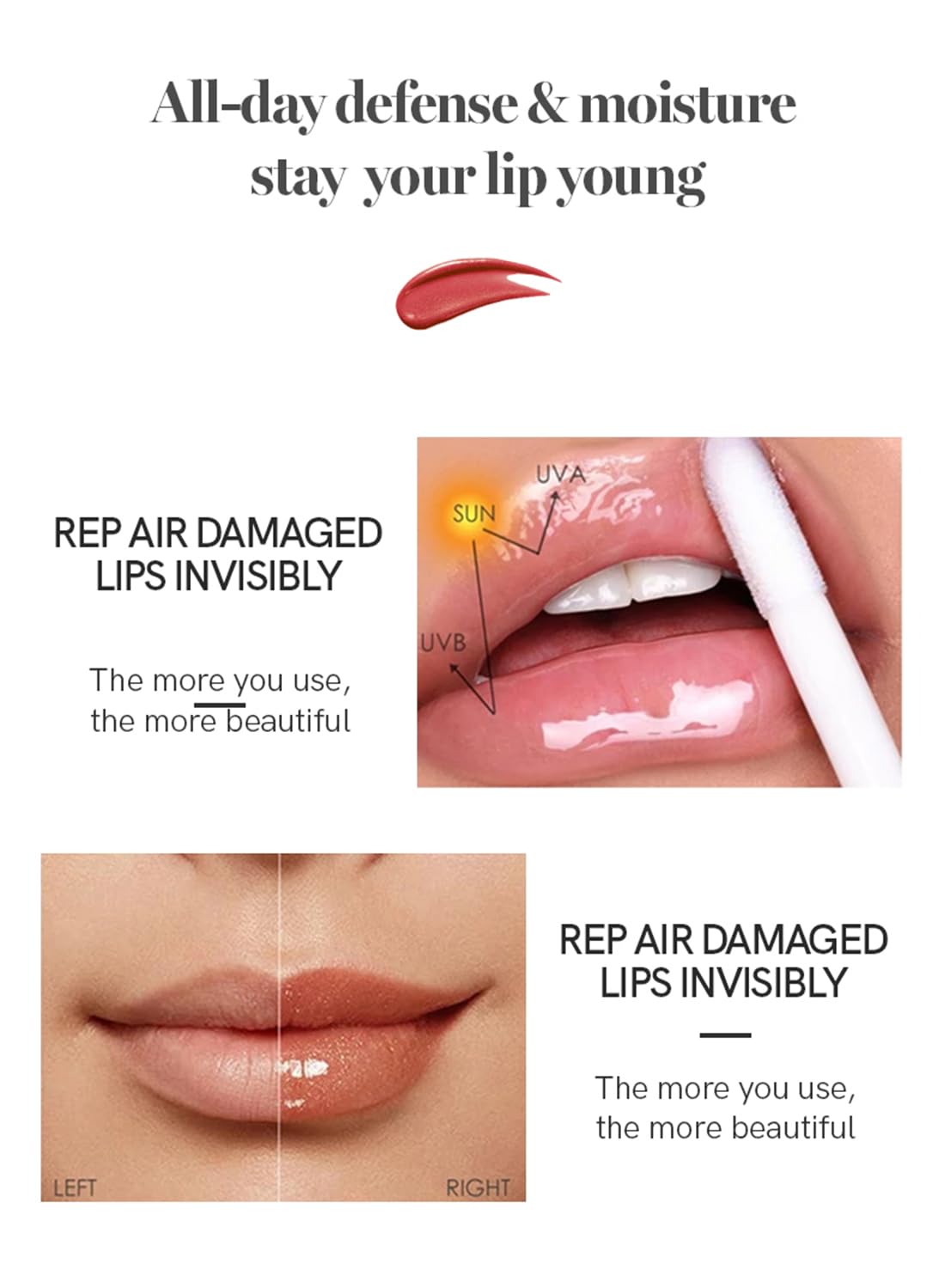Jelly Lipstick Liquid, Mirror Cat Paw Waterproof High Pigment Lip Gloss