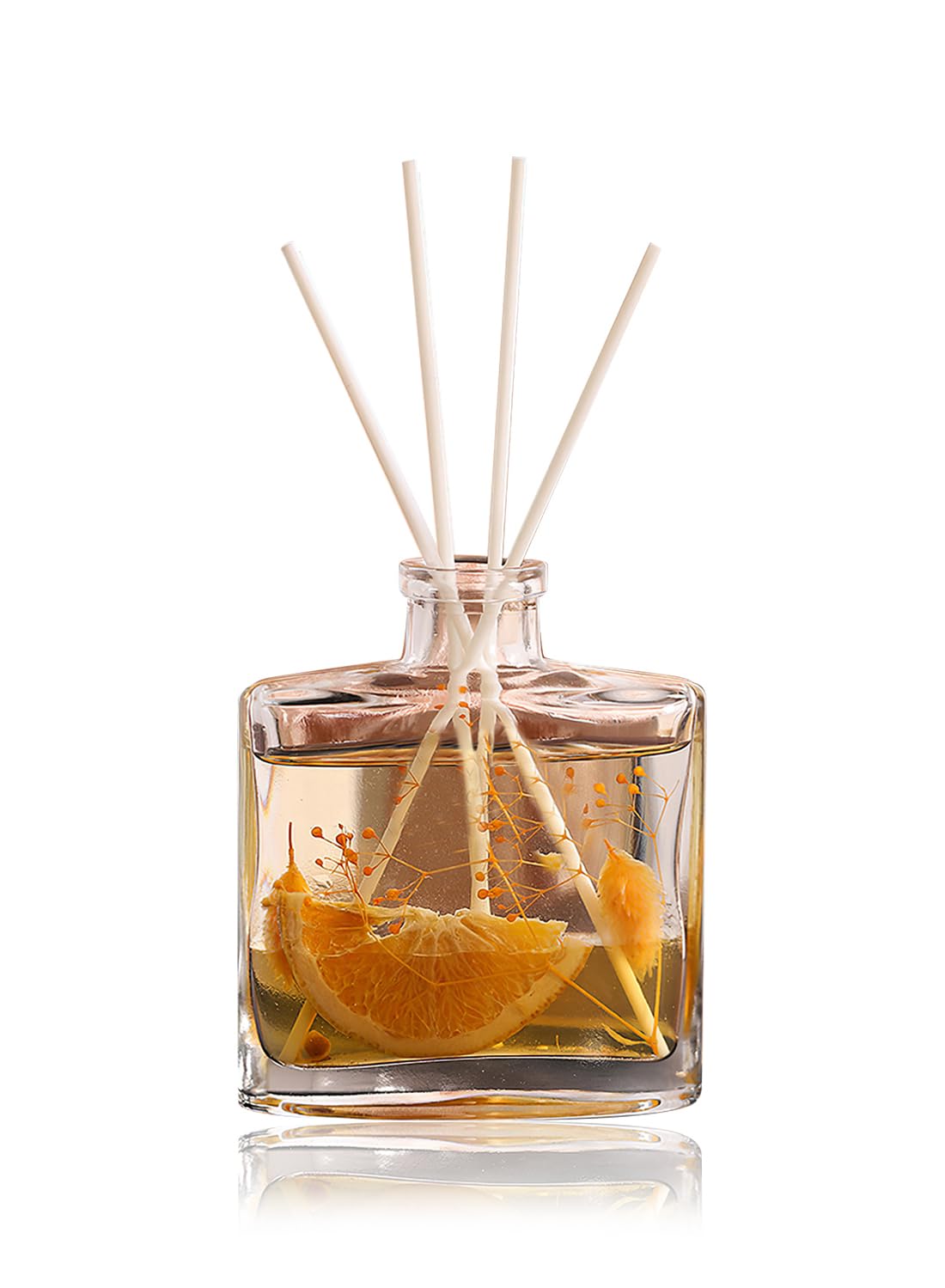 Flower Reed Diffuser Set with Incense Diffuser Sticks and Preserved Flower, Elegant Home Fragrance for Home Decor, Living Room, Bathroom, Kitchen, Odor Elimination 120ml