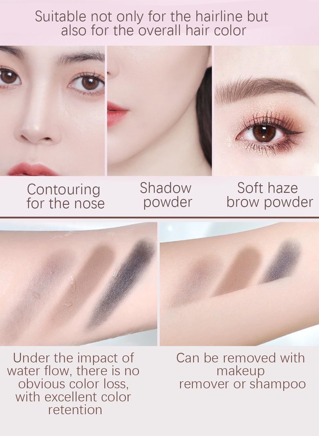 Instantly Hairline Powder, Waterproof Long Lasting Root Touch Up Hair Powder, Volume Hairline Powder, Quick Cover Grey Hair Root Concealer for Women and Men