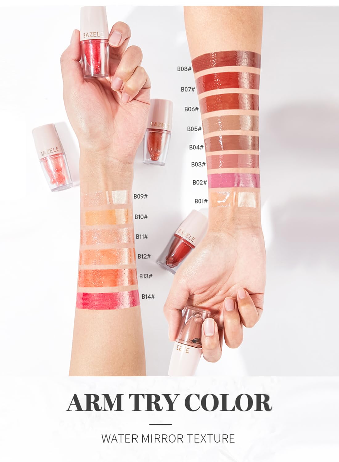 Jelly Lipstick Liquid, Mirror Cat Paw Waterproof High Pigment Lip Gloss