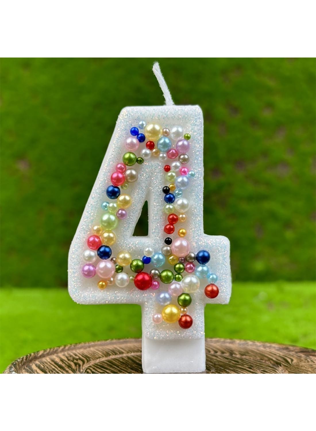 Colored Beads Number Cake Candle