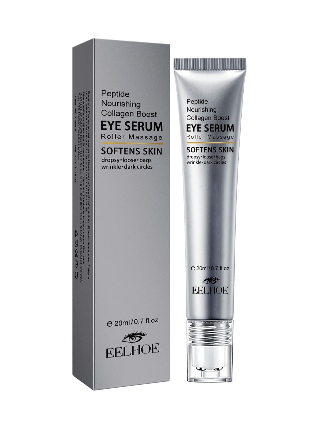Eye Treatment Serum with a Roller, Anti-Wrinkle Nourishing Eye Essence, 20ml