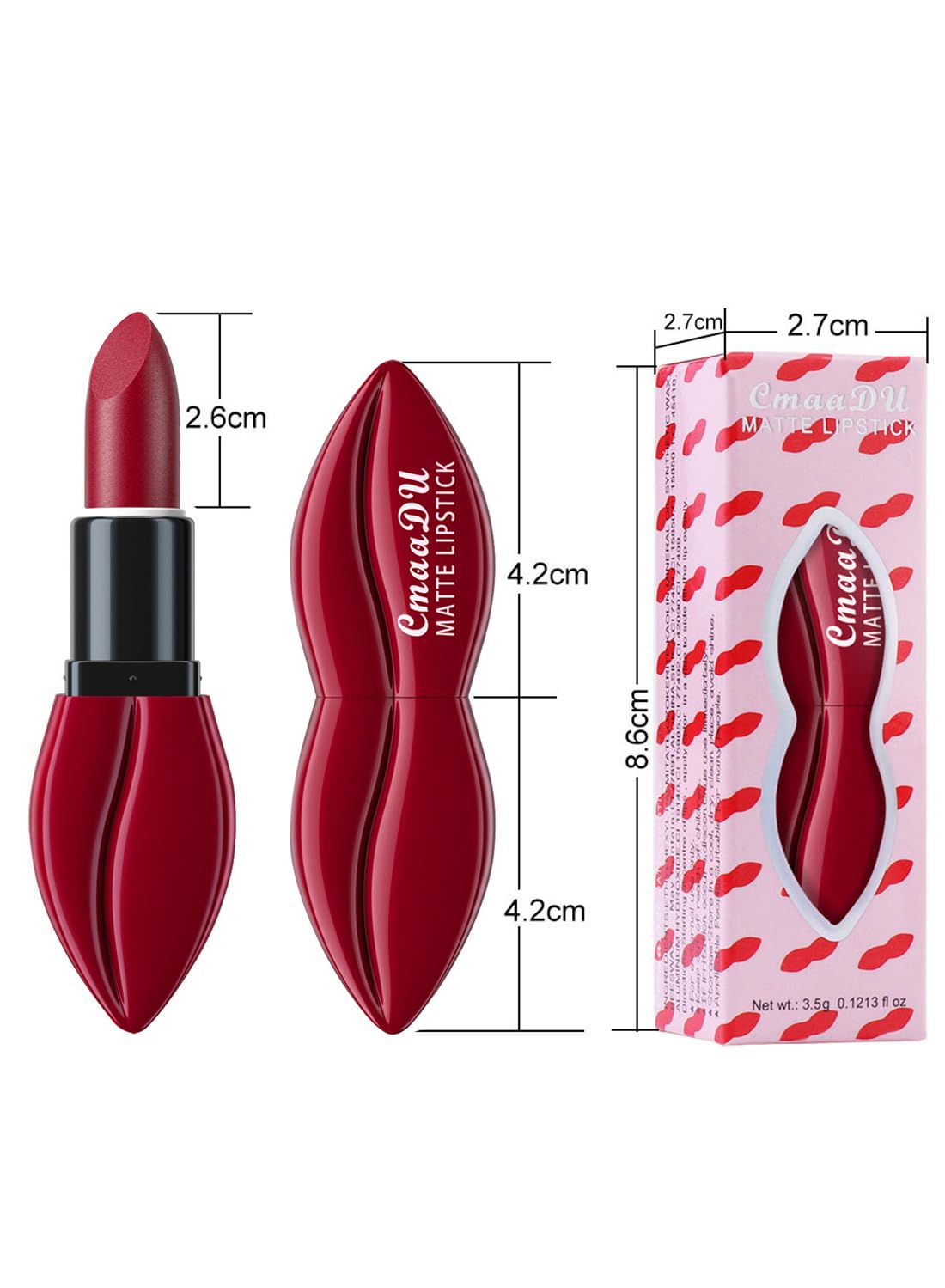 Matte Lipstick for Women, Long Lasting Waterproof Highly Pigmented Moisturizing Velvet Lip Gloss, Not Fade Lightweight Smudge Proof Lip Stain for Girls and Women - Red 10