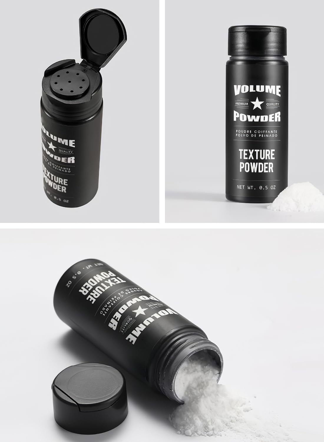 Hair Styling Powder, Matte Finish Oil-Control Easy to Apply Hair Volumizer, Lightweight Volumizing Powder for Hair, Strong Hold Natural Look Texture Powder for Unisex 0.5 oz.