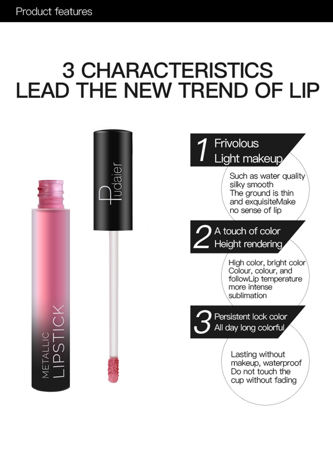Matte Velvet Lip Gloss, Long Lasting Waterproof Non-Stick Cup Liquid Lipstick, Lightweight High Pigmented Lip Makeup for Women