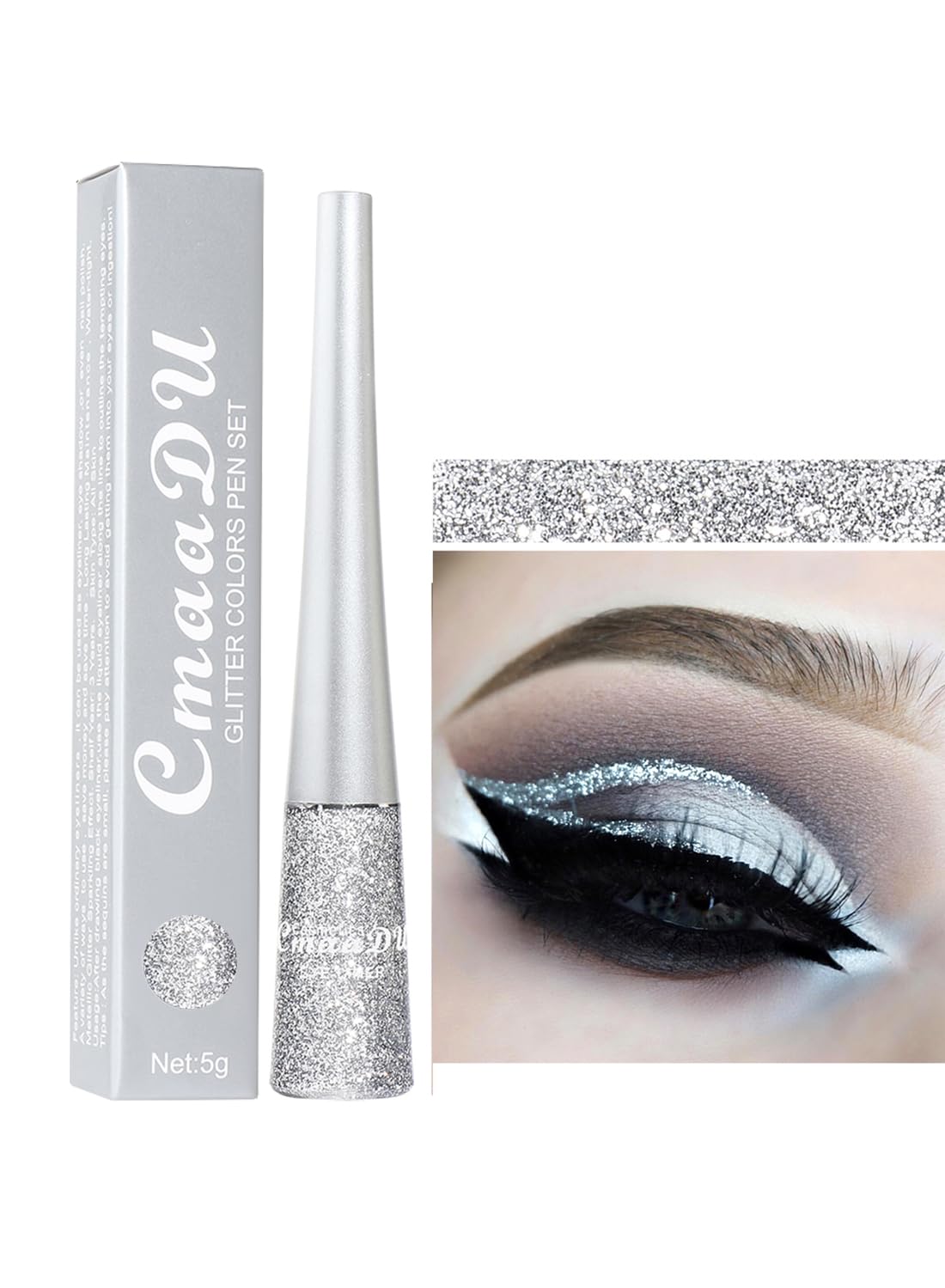 Eyeliner Pencil, Waterproof Glitter Eyeliner Pencil, Long Lasting Multi Used Eye Makeup for Face Lips Art Party Festival