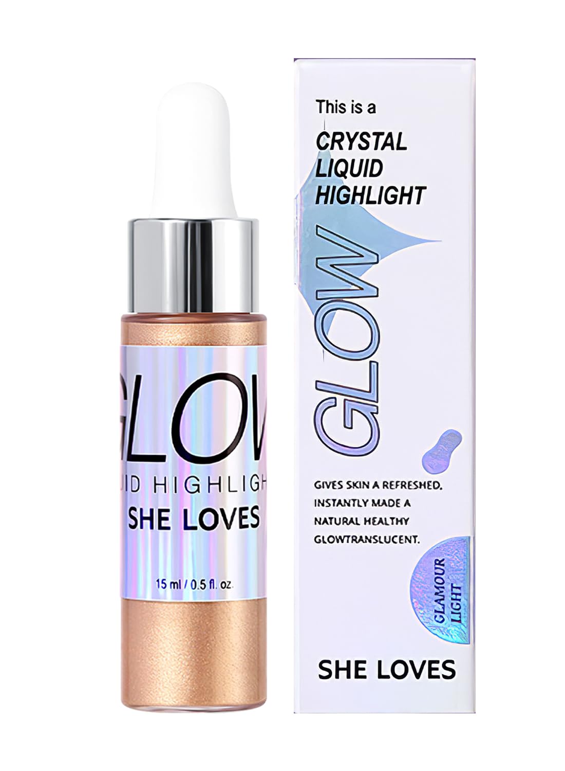 Liquid Highlighter, Shimmer Glitter Body Oil, Long Lasting Waterproof High Shiny Illuminator