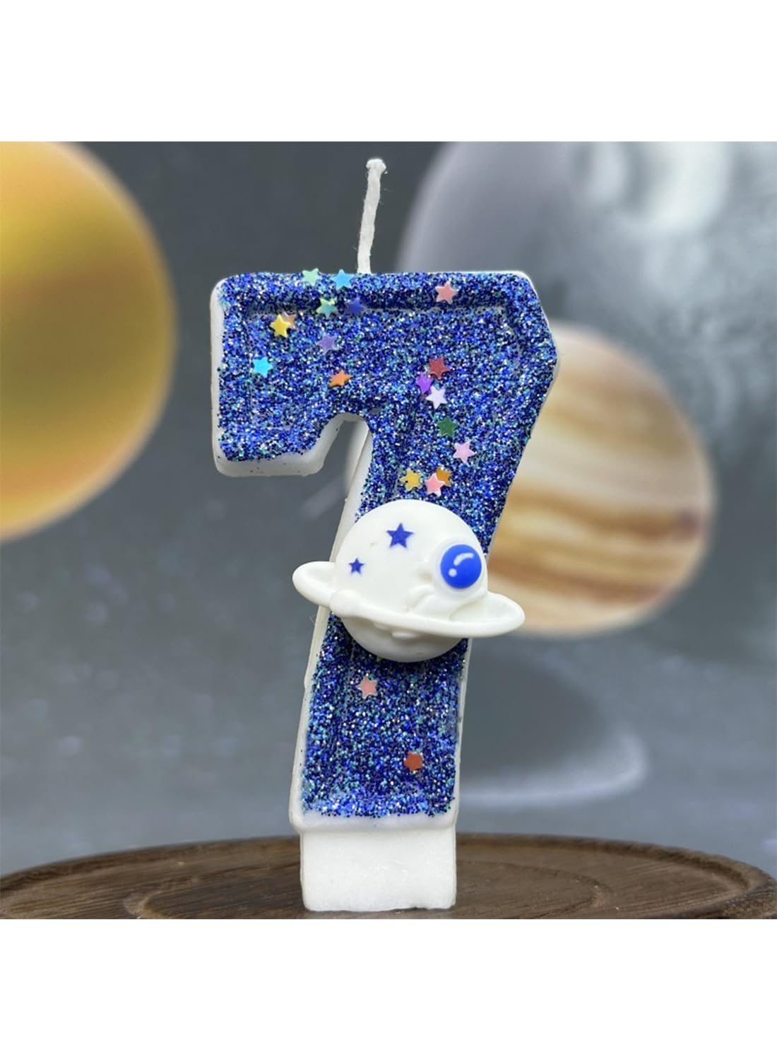L&wen 7cm Birthday Number Candles for Cake Decoration, Glittery Cake Toppers with Perfect for Kids' Parties, Anniversaries Celebrations