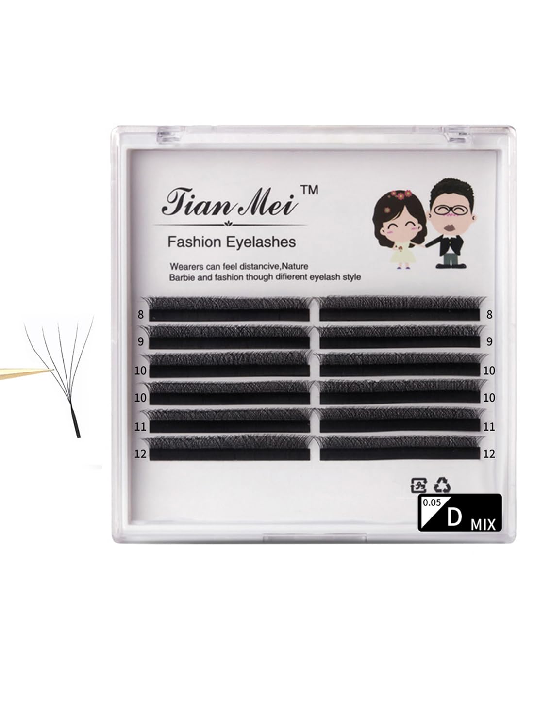 Cluster Lashes, D Curl Self Adhesive Eyelashes DIY Lash Extensions, Easy to Use