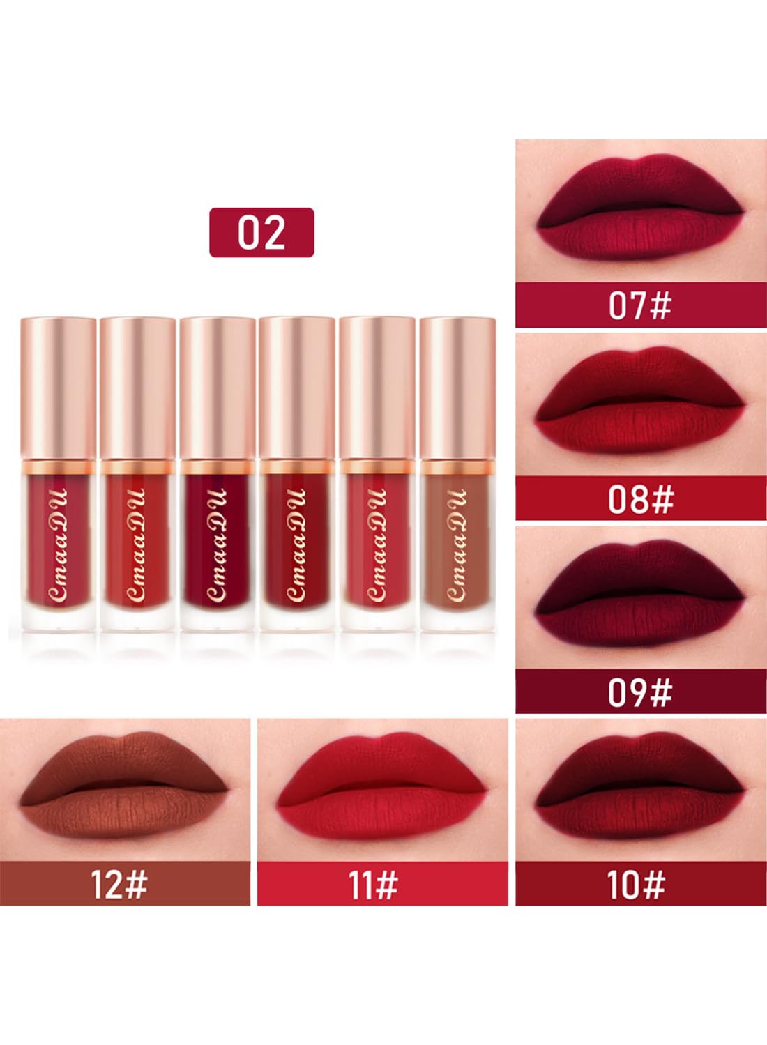 6 Colors Lip Gloss Set, High Pigmented Portable Multi Use Lipstick Liquid Gift Set