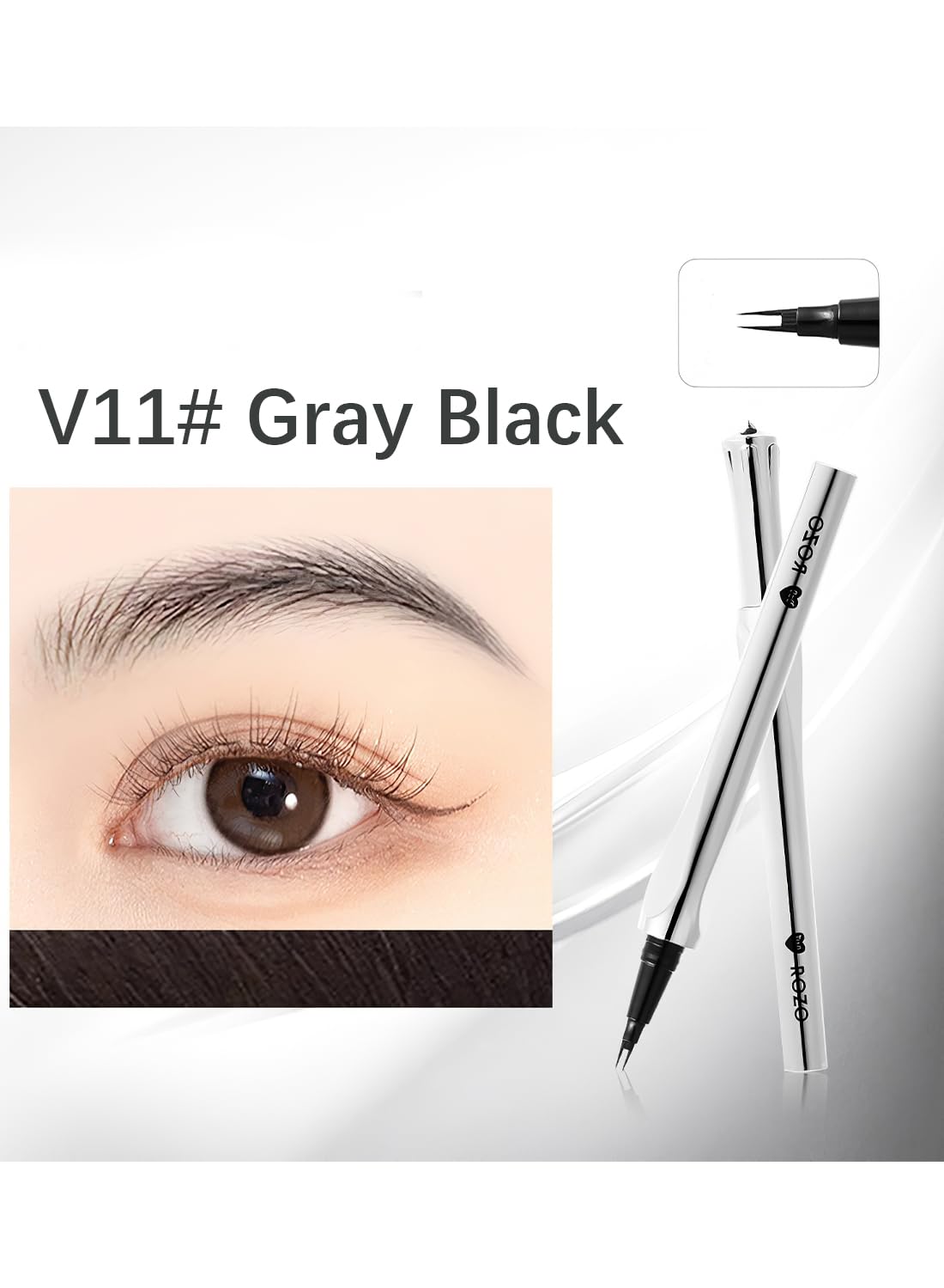 Eyebrow Pen with Micro-Fork Tip, 2 Tip Microblade Eyebrow Pen, Waterproof Smudgeproof Long Lasting Brow Contouring Pencil, Create Natural Brows