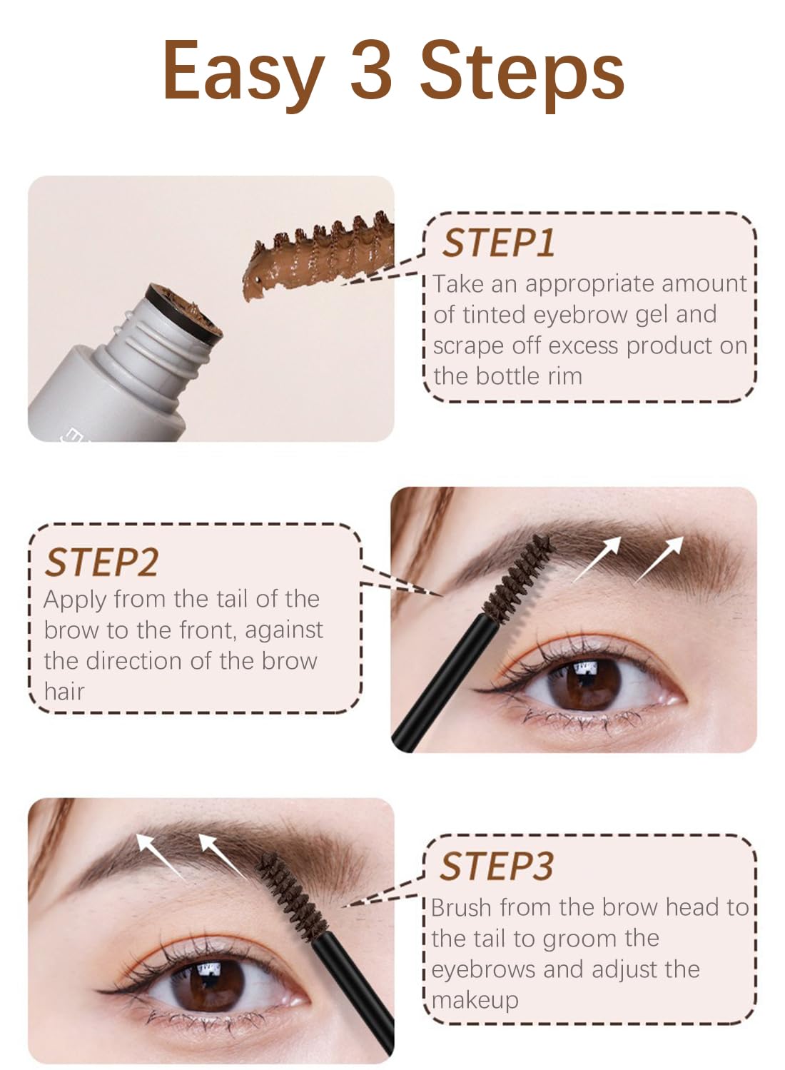 Eyebrow Tint, Semi Permanent Brow Tint, Waterproof Smudge Proof Long Lasting Eyebrow Tattoos, Instant Brow Dye, Hair Dying for Salon Home Use 4.8g