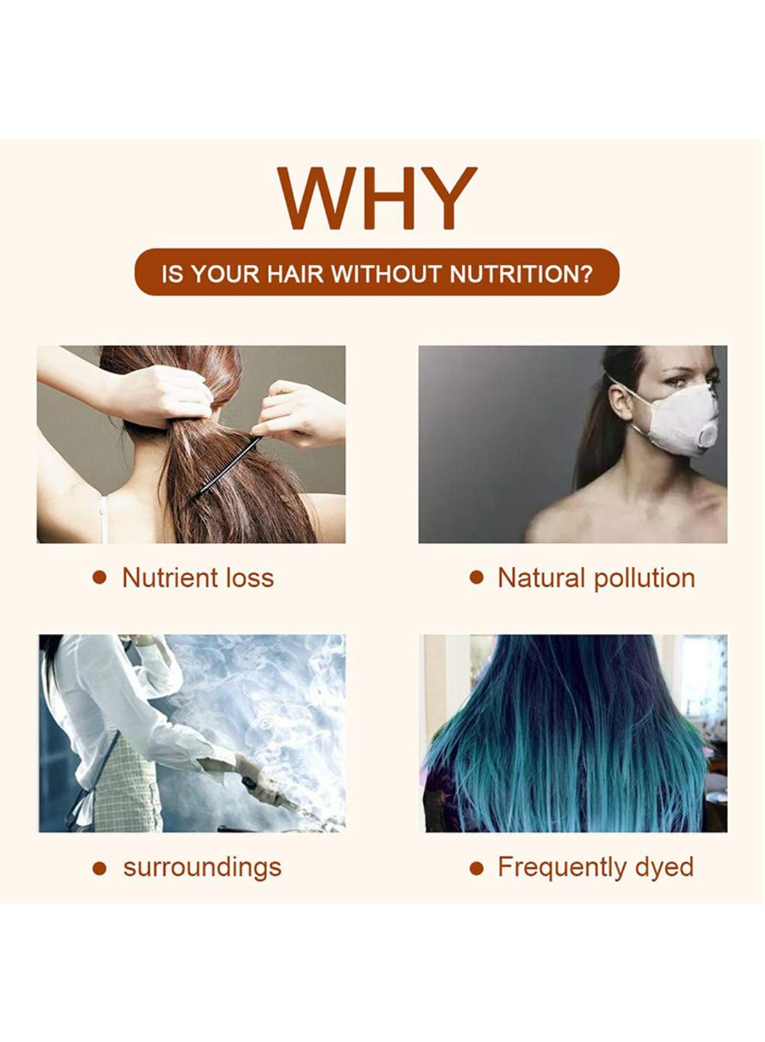 Deep Conditioning Hair Mask, Hair Mask Deep Conditioner, Hair Daily Care Perm and Dye, Hair Repair Treatment for Damaged Hair, 5s to Restore Soft Hair, Repair Cracks and Dry 60ML