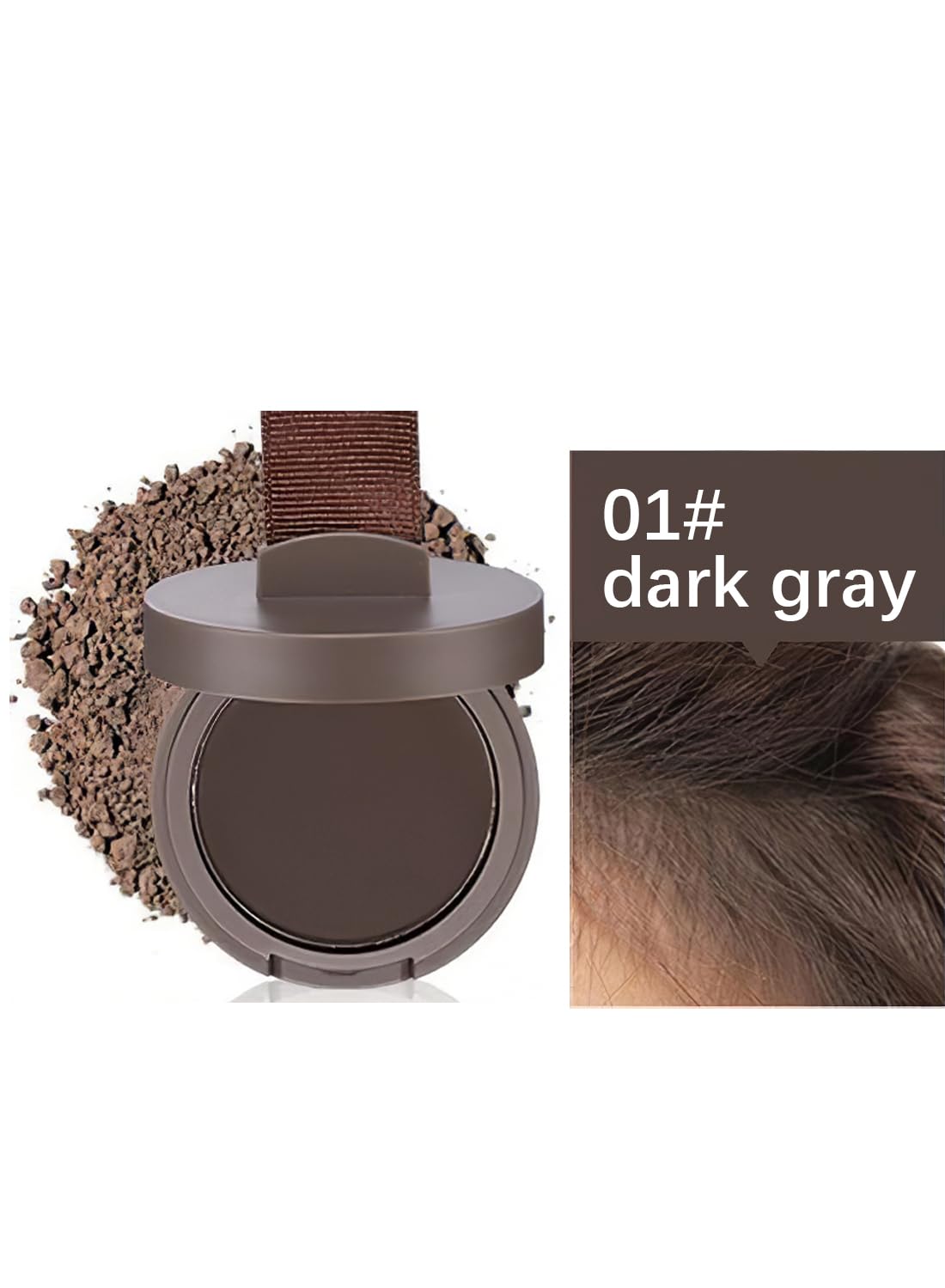 Instantly Hair Shadow with Puff Touch, Root Touch Up Hair Powder Stick, Root Cover Up Hair Color for Thinning Grey Hairline, Hair Root Concealer for Women and Men 4G