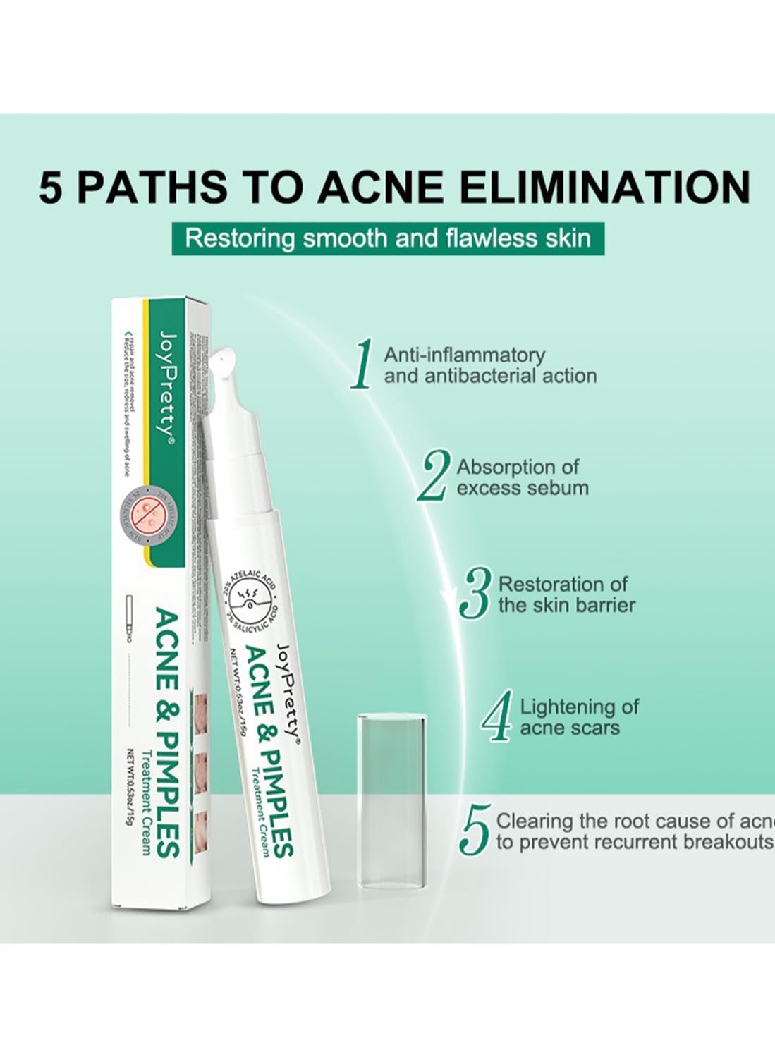 Anti-Acne Facial Treatment, Repairing and Soothing Facial Cream 15g