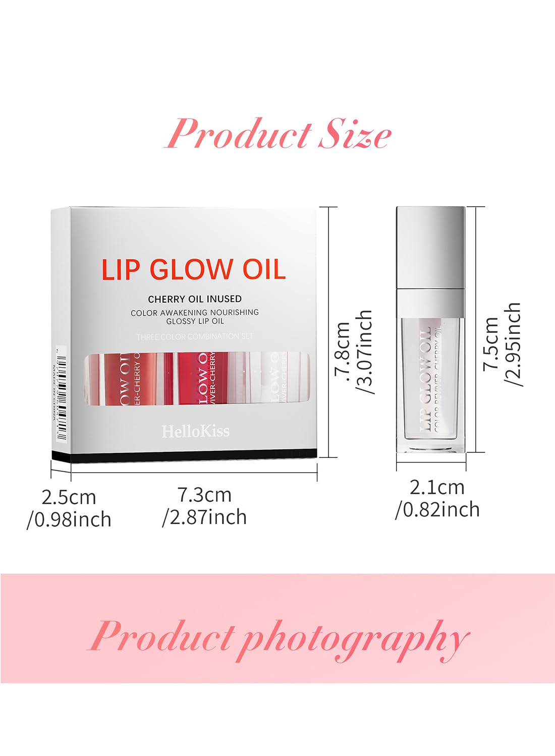 3Pcs Glossy Lip Oil Set
