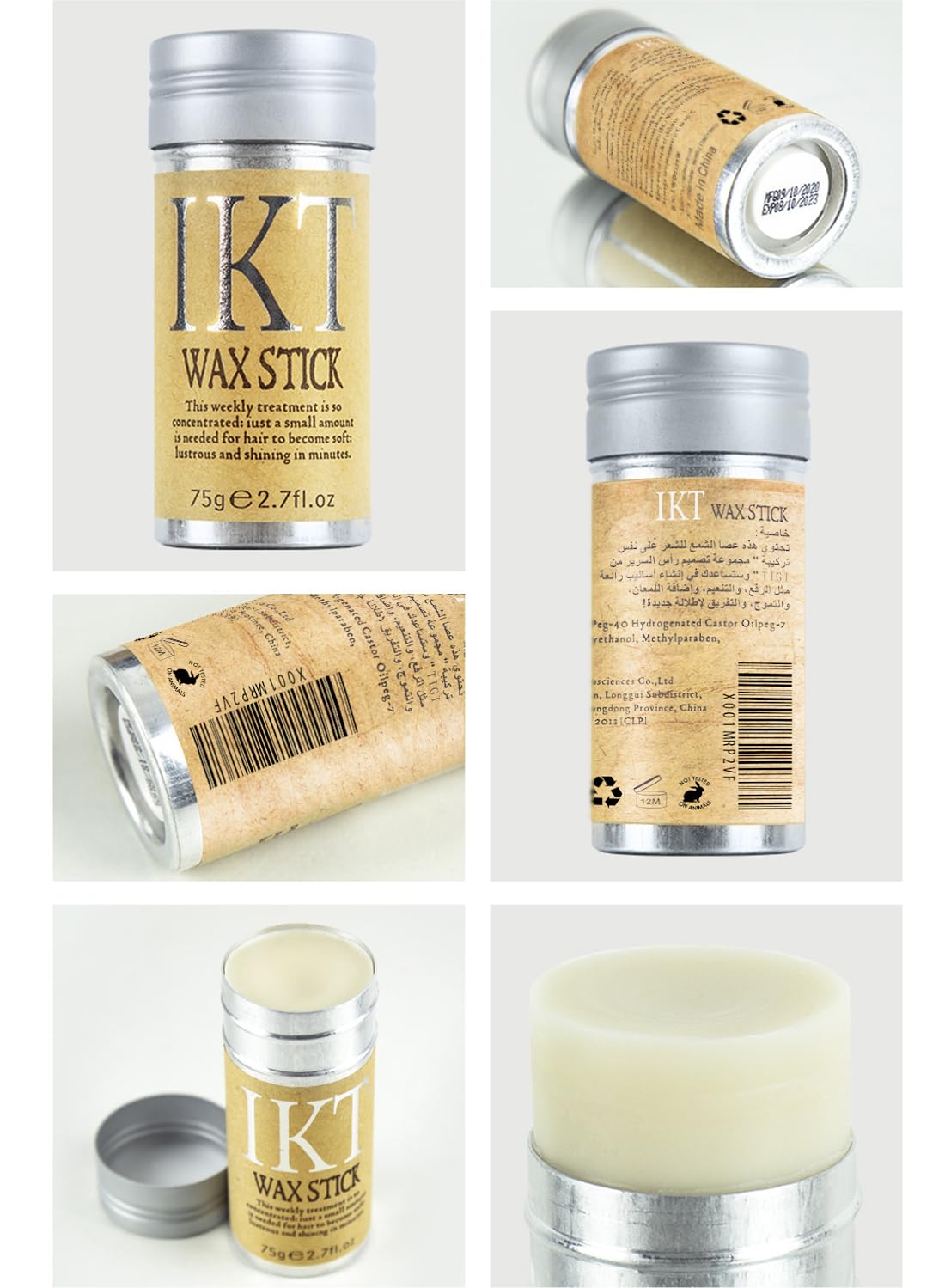 Hair Wax Stick Strong and Long-Lasting Hold Non-greasy Styling Wax for Flyaways Edge Frizz Hair Suitable for Unisex-75g