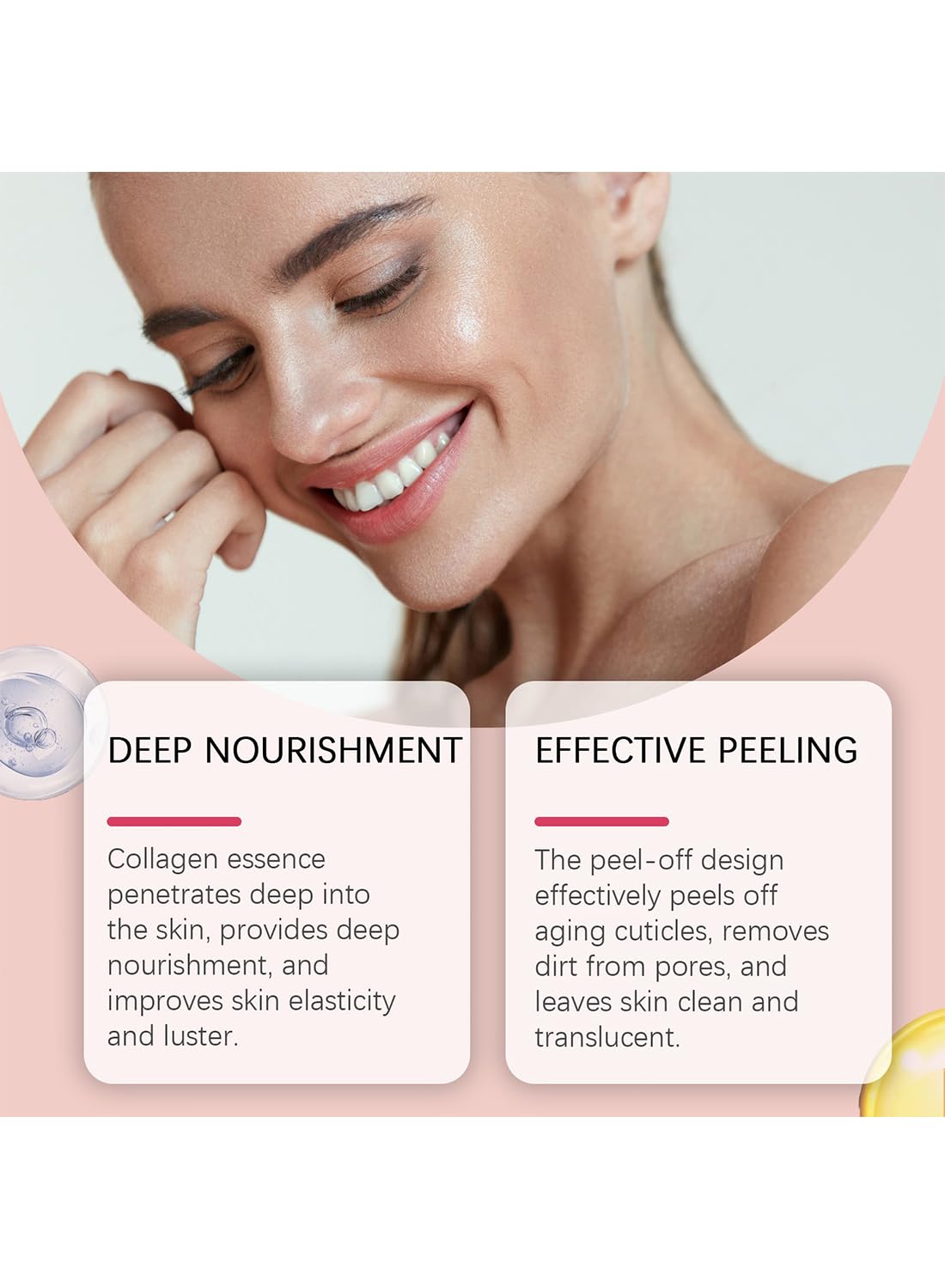 Collagen Night Wrapping Mask, Overnight Peel Off Facial Mask & Brush for Women