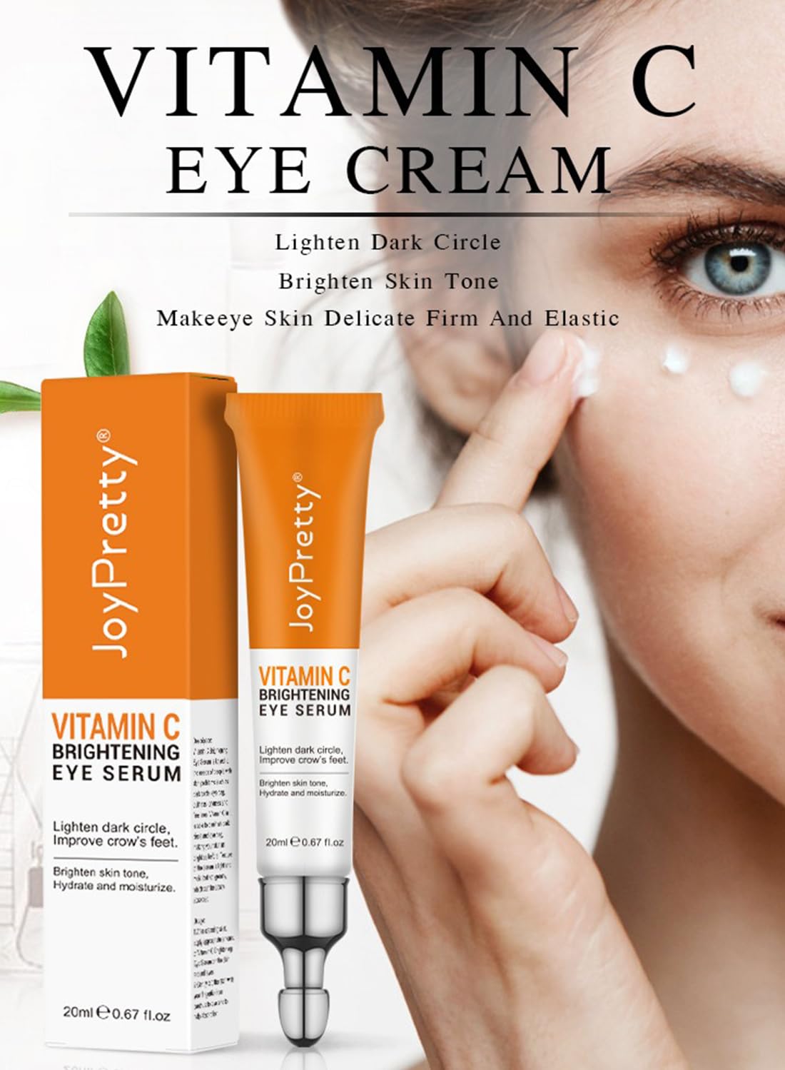 L&Wen Vitamin C Serum, Brightening Anti Aging Eye Serum, Remove Dark Circles Puffiness Under Eye Bags Fine Line, Reduce Wrinkle, Dark Spot Remover, Even Skin Tone, Boost Skin Elasticity 20ml