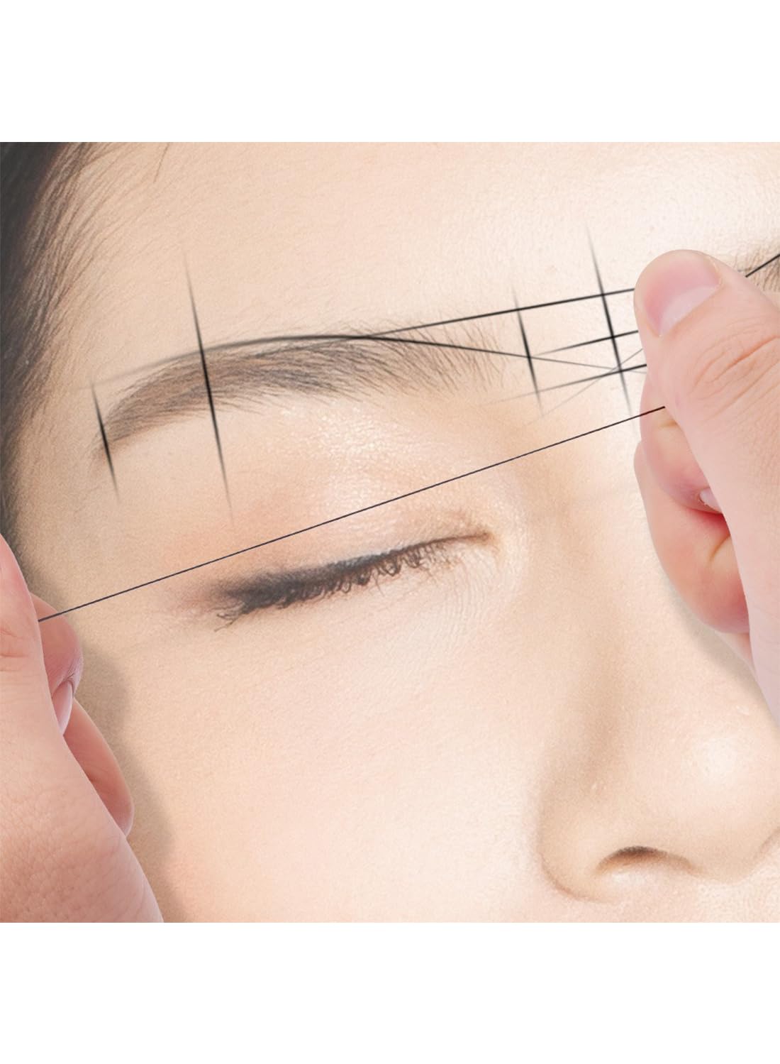 Mapping String, White Eyebrow Mapping Ink Thread for Semi-Permanent Tattoos 10m