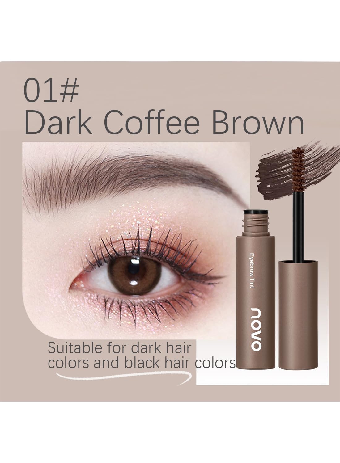 Eyebrow Tint, Semi Permanent Brow Tint, Waterproof Smudge Proof Long Lasting Eyebrow Tattoos, Instant Brow Dye, Hair Dying for Salon Home Use 4.8g