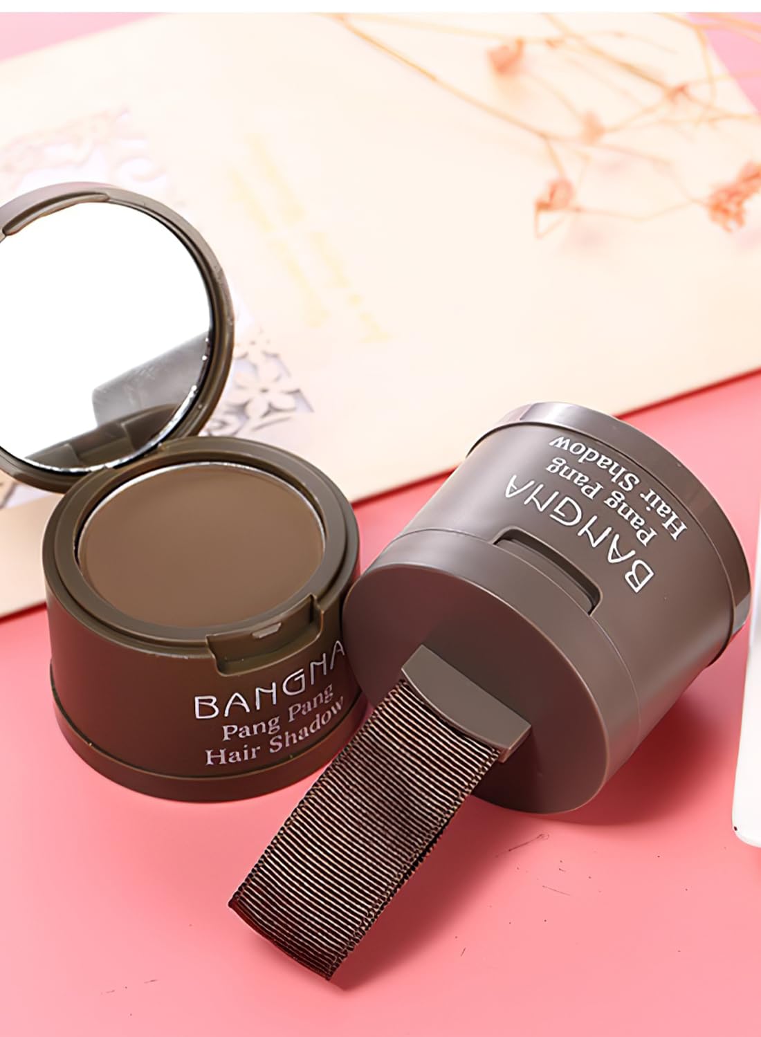 Instantly Hair Shadow with Puff Touch, Root Touch Up Hair Powder Stick, Root Cover Up Hair Color for Thinning Grey Hairline, Hair Root Concealer for Women and Men 4G