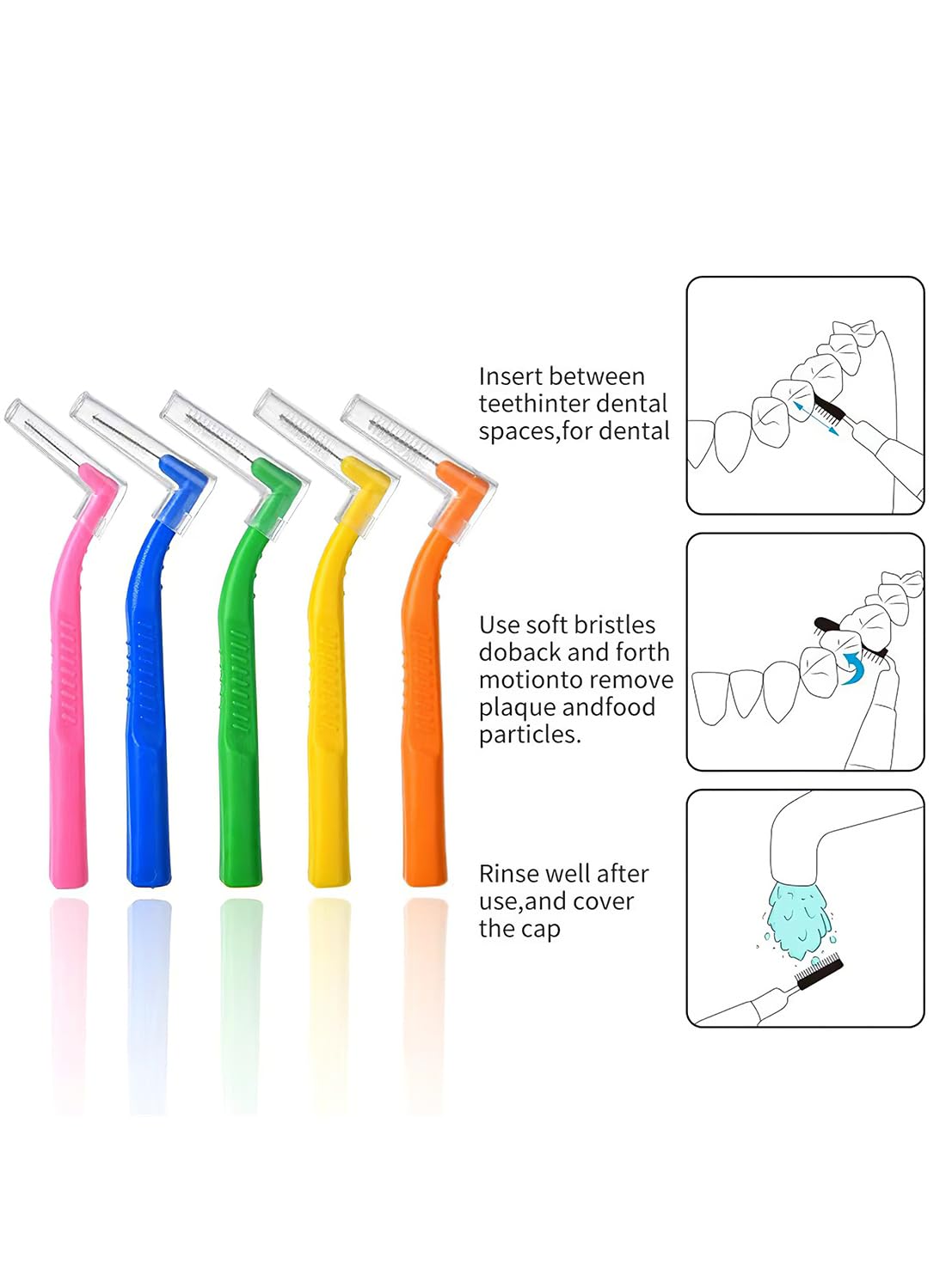 10Pcs L-Shaped Interdental Brushes Set