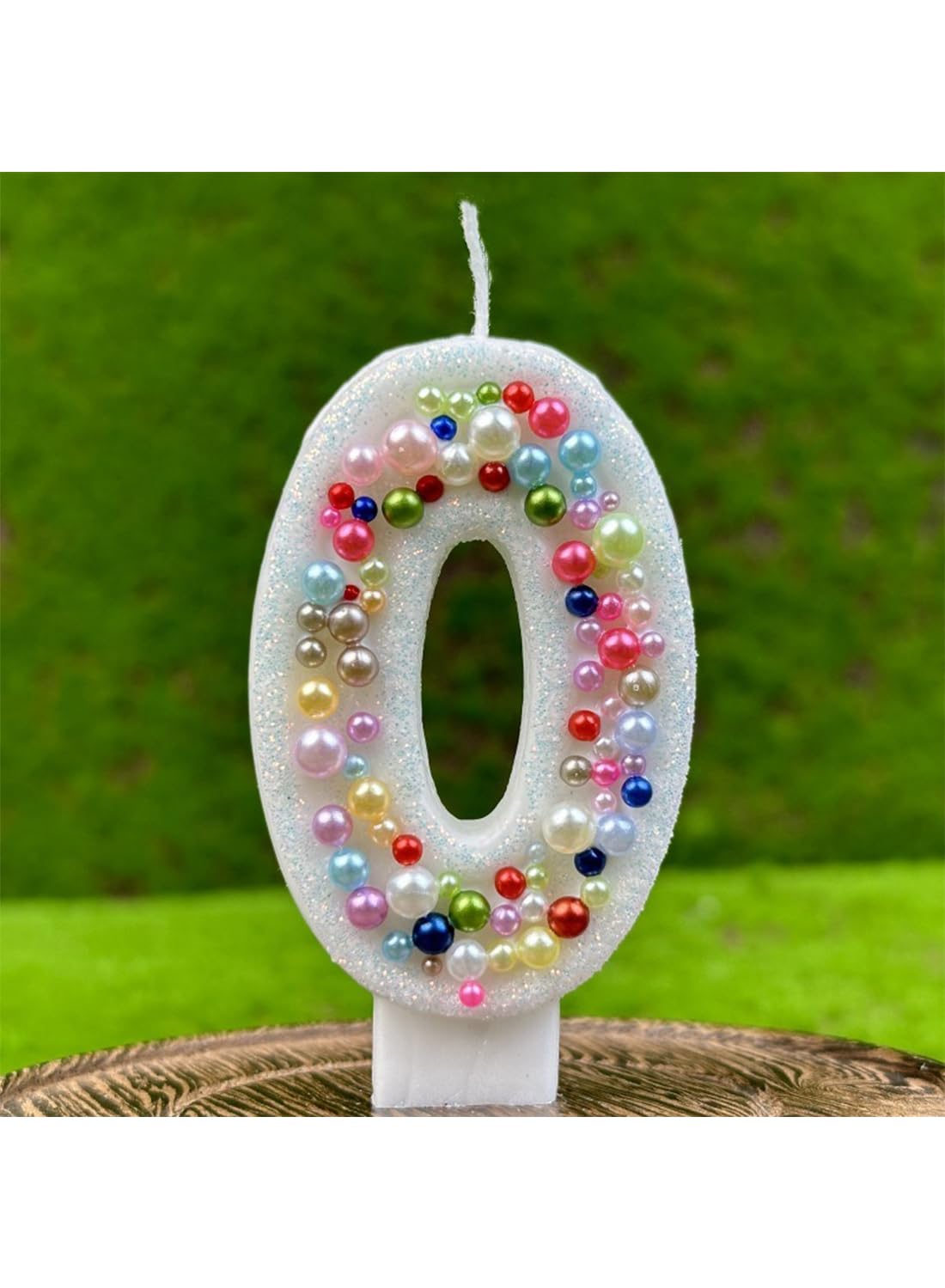 Colored Beads Number Cake Candle