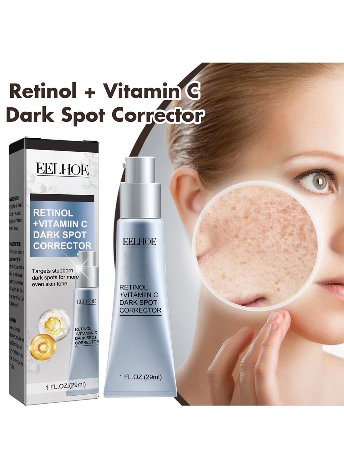 Dark Spot Remover Cream with Retinol and Vitamin C for Face and Body, 29ml