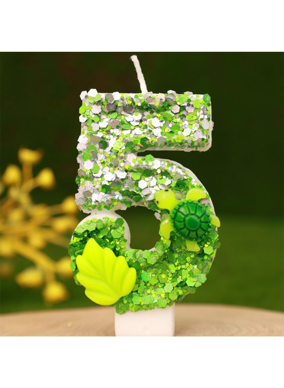L&wen 7cm Birthday Number Candles for Cake Decoration, Glittery Cake Toppers with Perfect for Kids' Parties, Anniversaries Celebrations