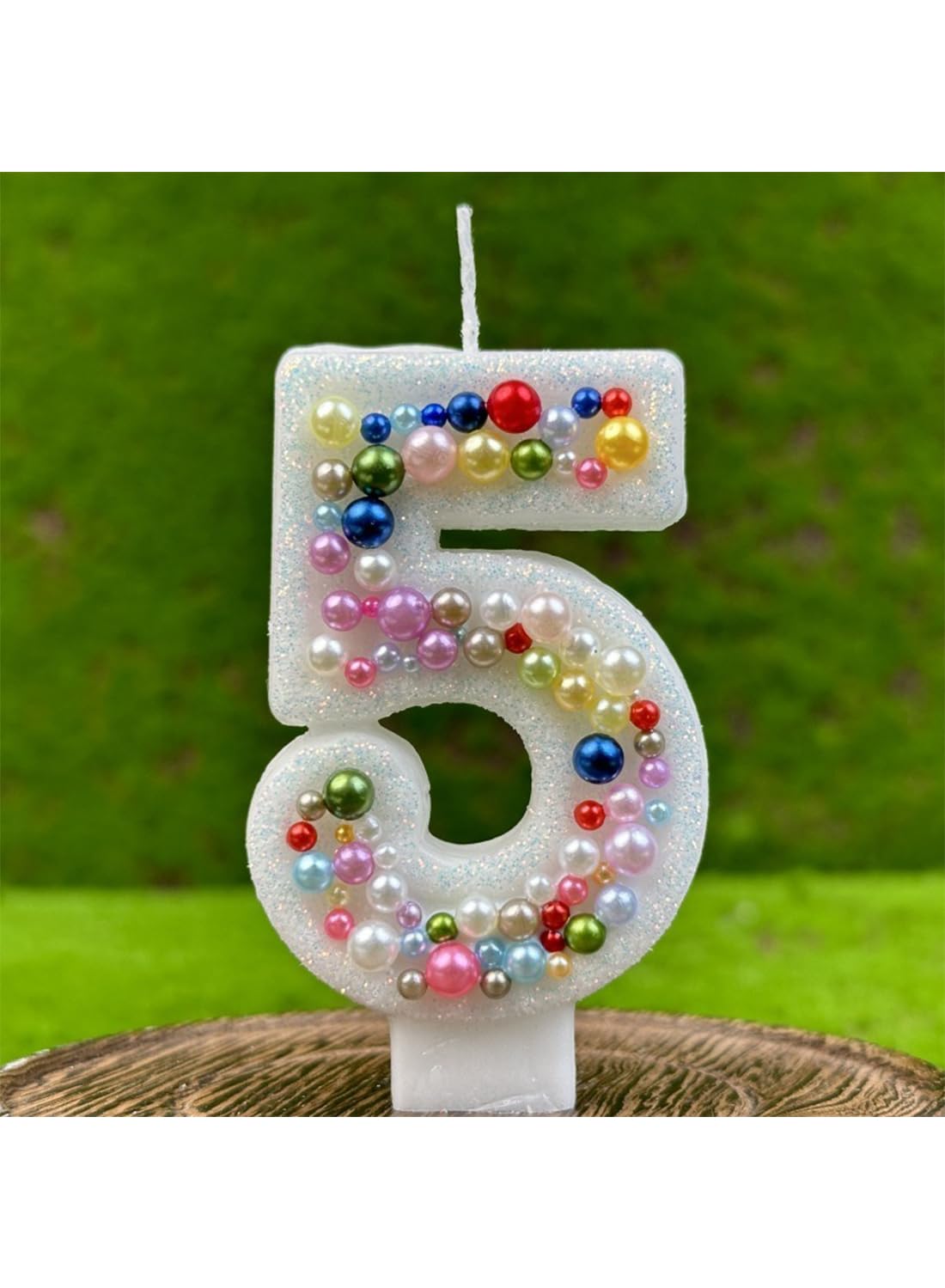 Colored Beads Number Cake Candle