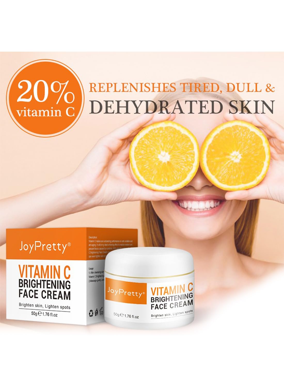 Face Cream with Vitamin C, Hydrating Anti-Aging Facial Moisturizer Cream 50g