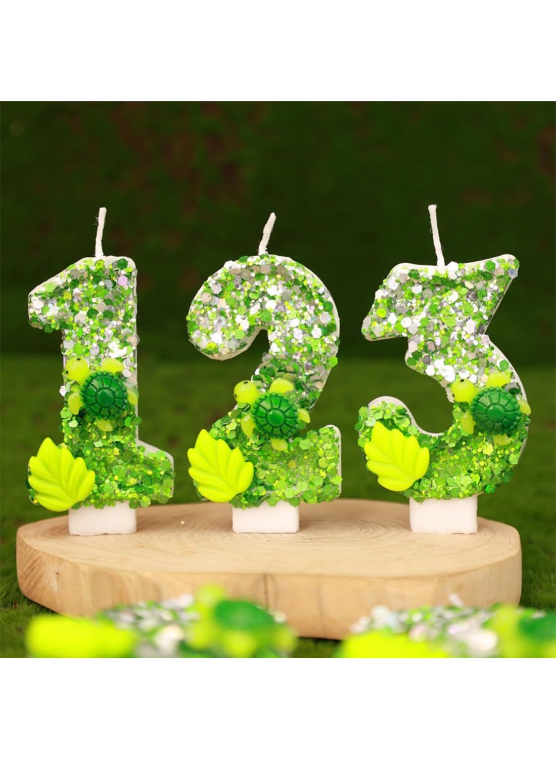 L&wen 7cm Birthday Number Candles for Cake Decoration, Glittery Cake Toppers with Perfect for Kids' Parties, Anniversaries Celebrations