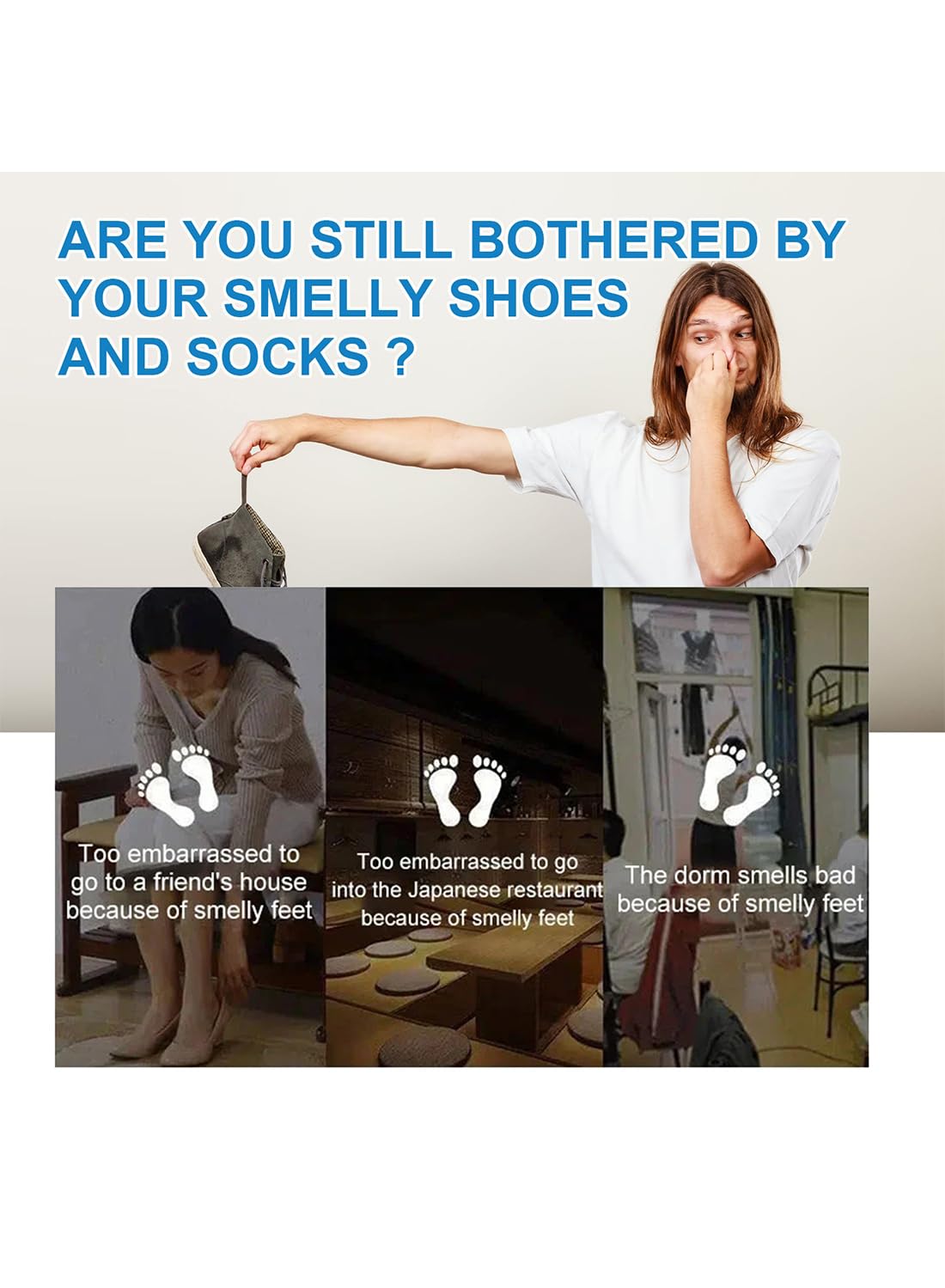 Shoes & Socks Bacteriostatic Deodorizing Spray, Shoe Odor Eliminator Spray 100ml