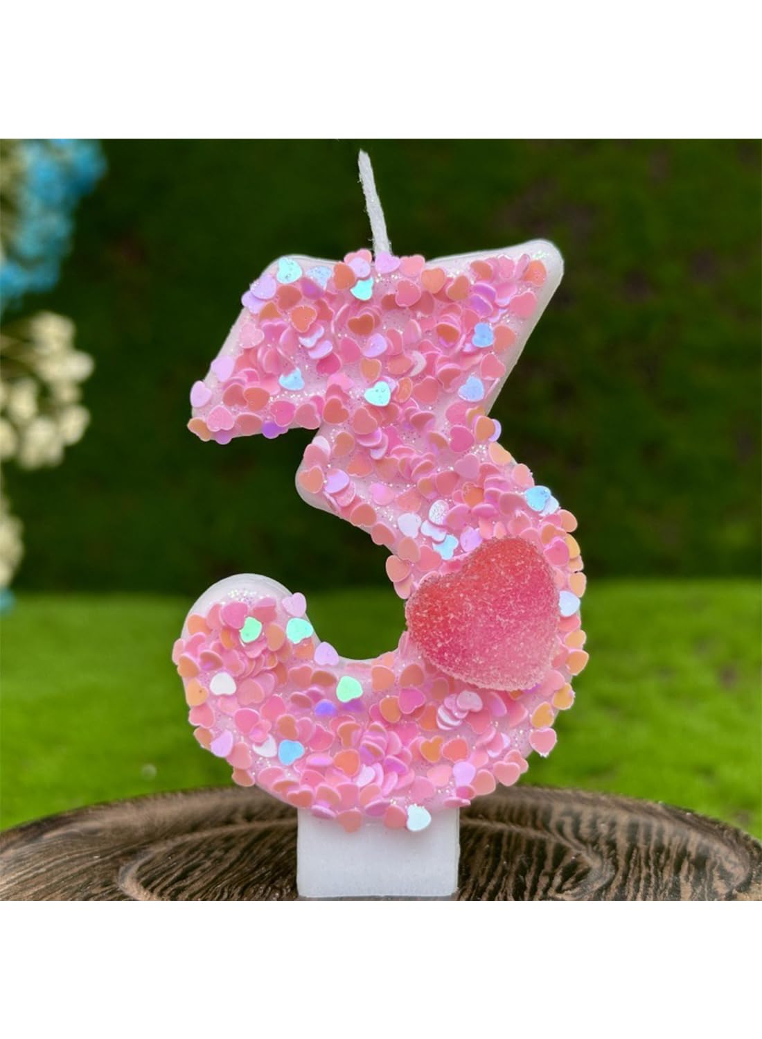 L&wen 7cm Birthday Number Candles for Cake Decoration, Glittery Cake Toppers with Perfect for Kids' Parties, Anniversaries Celebrations