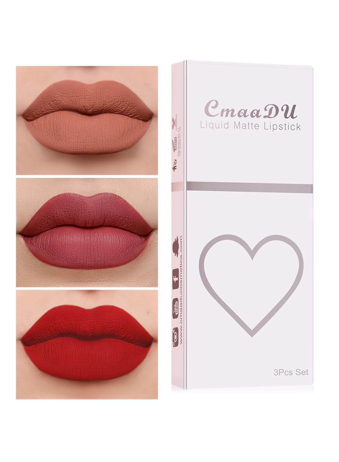 3Pcs Matte Liquid Lipstick Set