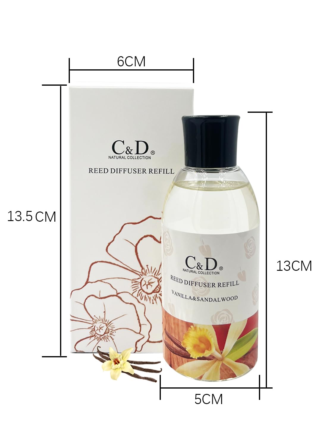 Reed Diffuser Refill, Fresh Natural Long Lasting Fragrance for Bedroom Bathroom Office Home Decor, Scented Gift Set, Reed Diffuser Oil Refill for Aromatherapy, Purify Air 180ml
