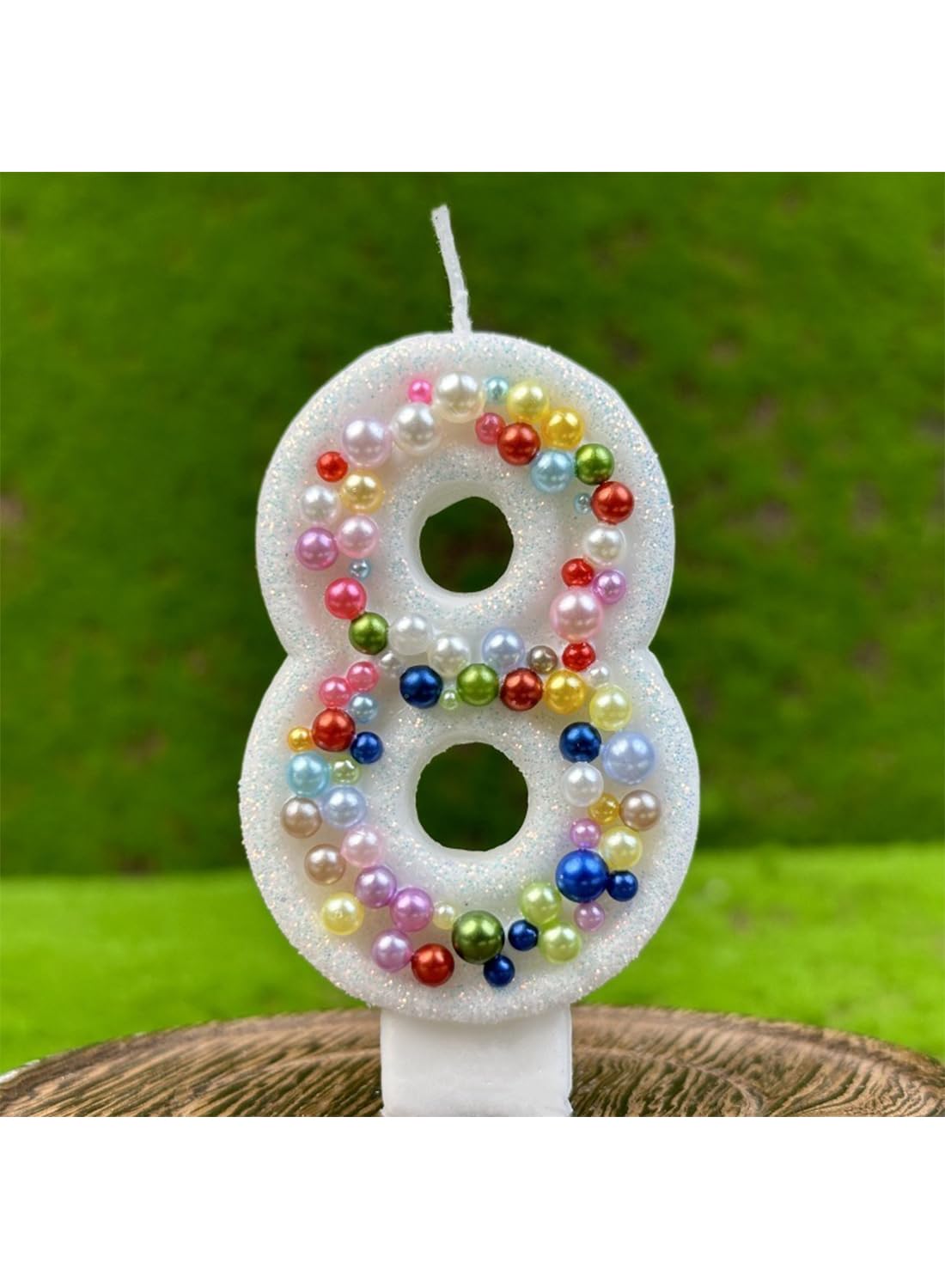 Colored Beads Number Cake Candle