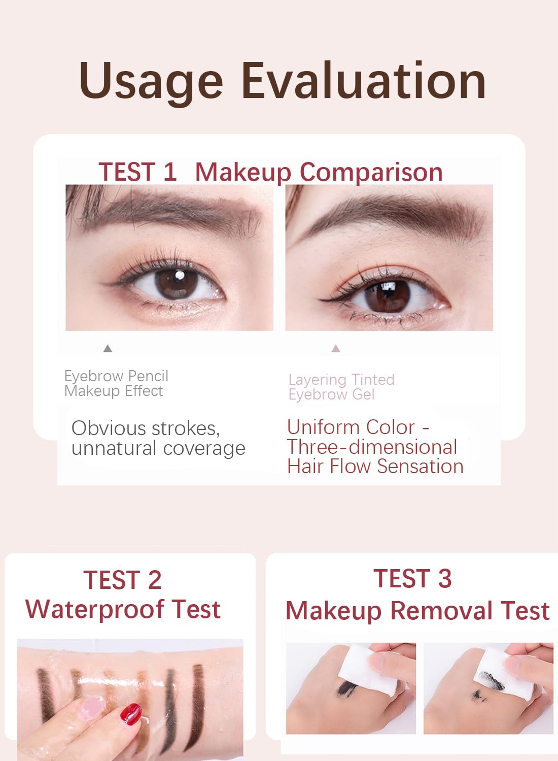 Eyebrow Tint, Semi Permanent Brow Tint, Waterproof Smudge Proof Long Lasting Eyebrow Tattoos, Instant Brow Dye, Hair Dying for Salon Home Use 4.8g