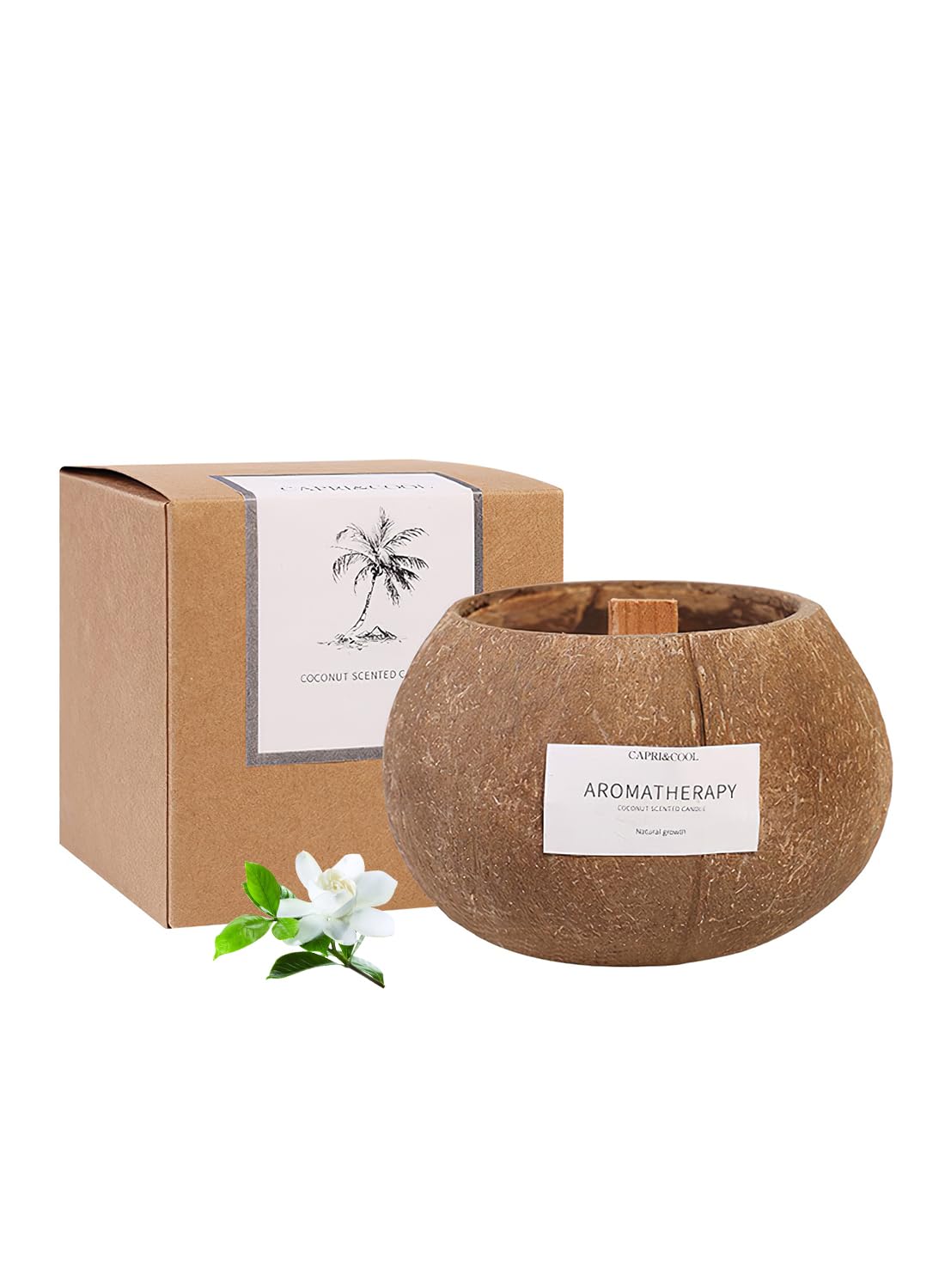 Scented Soy Coconut Shell Candles, Eco Friendly Natural Real Coconut Bowl Candle for Home and Beach Decor, Aromatherapy Candle, Odor Eliminating 200g