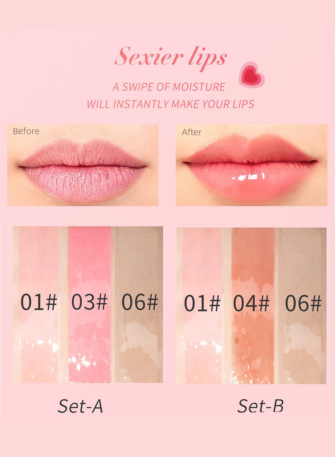 3Pcs Glossy Lip Oil Set