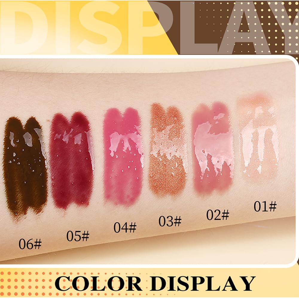 Lip Plumper with Mint and Ginger Extract, Mirror Gloss Ultra Hydrating Long Lasting Nonstick Cup Moisturizing Tinted Lip Gloss, Nourishing Lip Gloss for Girls & Women