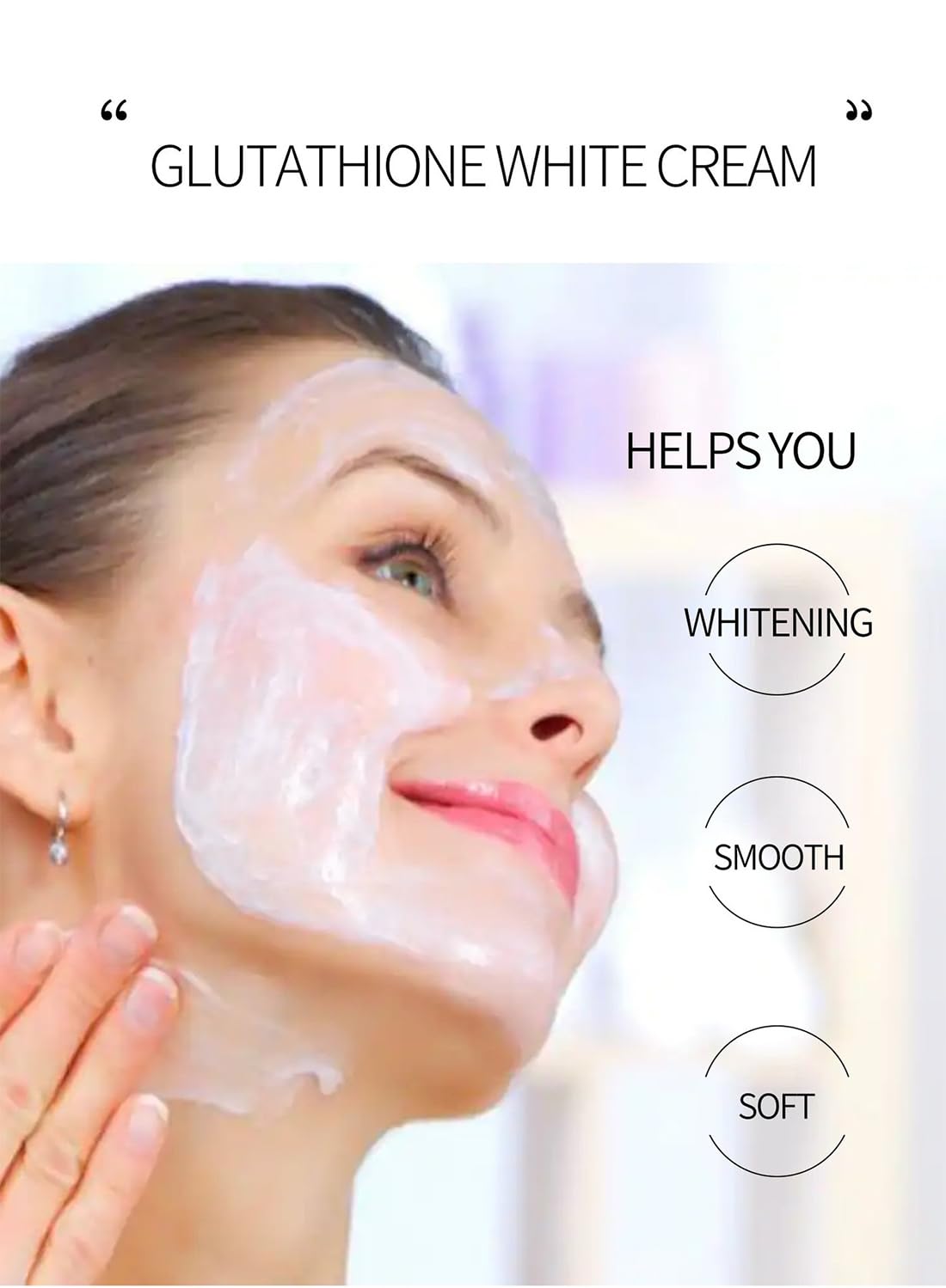 2% Glutathione Facial Cream, Whitening and Anti-Wrinkle Face Moisturizer, 20g