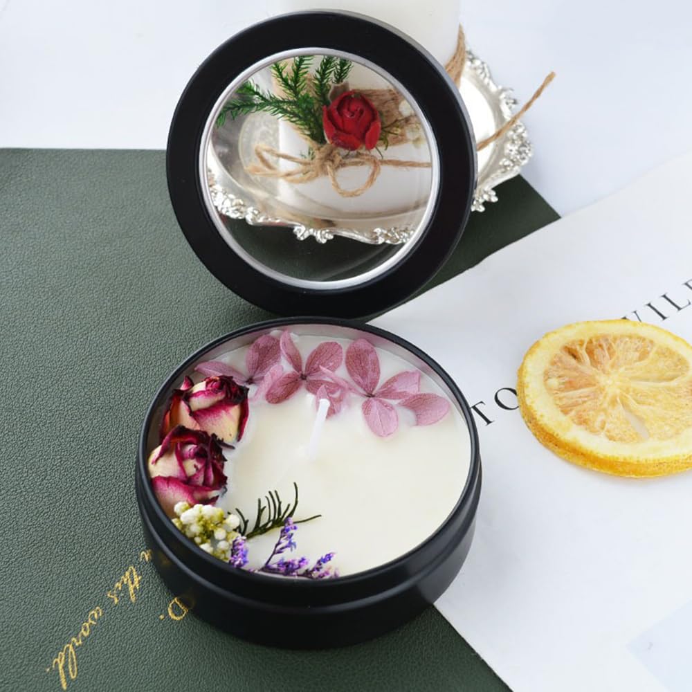 Preserved Flower Scented Candle, Natural Essential Oil Fragrances Candles for Bath Yoga Sleep Wedding Gifts Home Décor 75g