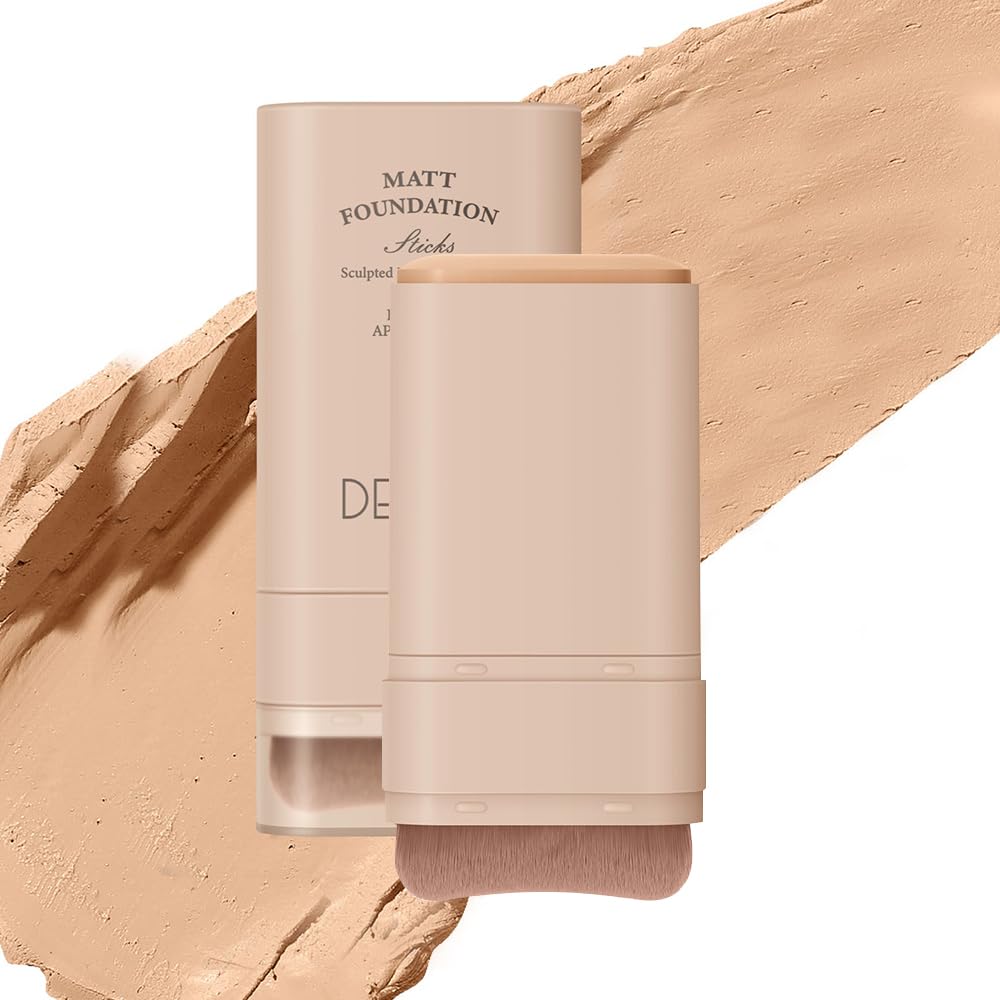 Foundation Liquid, Matte Finish, Full Coverage Longwear Liquid Foundation Makeup, Portable Easy to Use Lightweight Foundation Stick, Sweat and Water Resistant