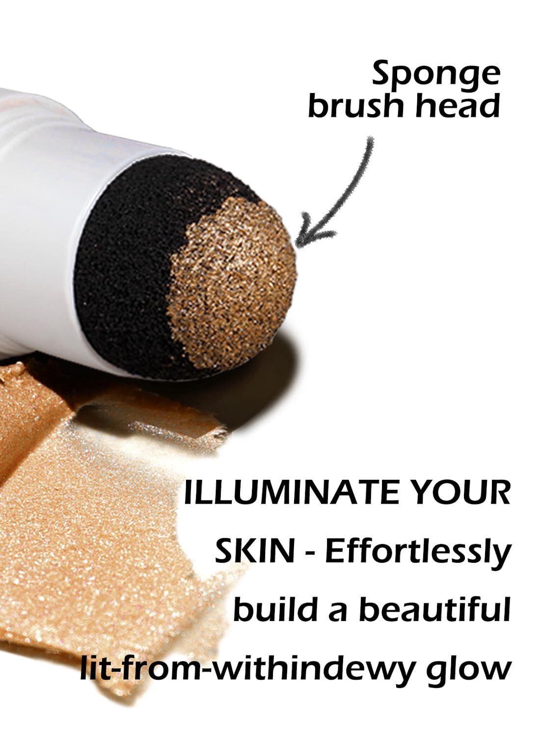 Highlighter Stick, Shine Shimmer Luminizer Waterproof Longlasting Non Greasy Body Illuminator, Sparkle High Gloss Glitter Powder Stick for Face Body