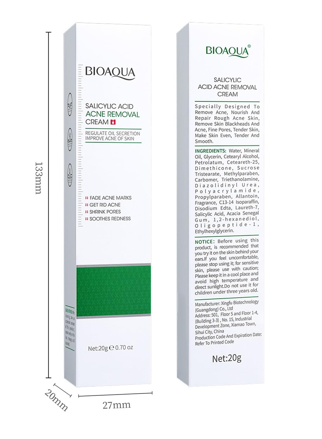 Acne Spot Treatment Cream with Salicylic Acid, Tightening Pore Facial Cream, 20g