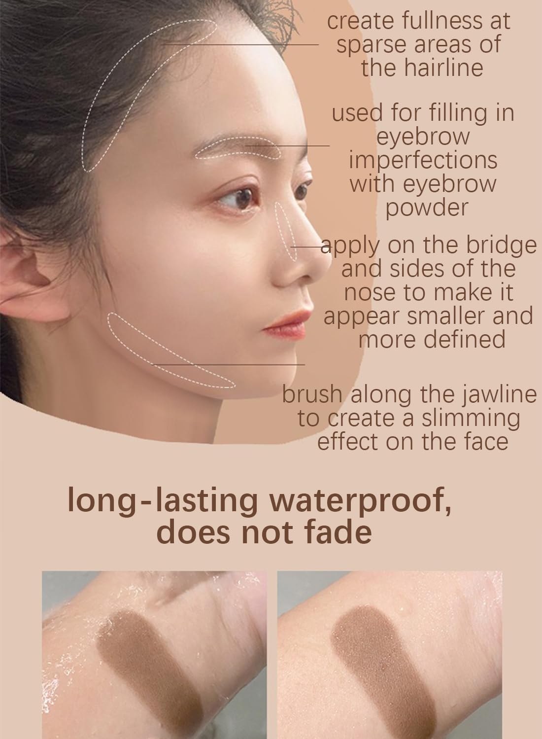 Instantly Hair Shadow Stick with Puff Touch, Root Touch Up Hair Pressed Powder, Root Cover Up Hair Color for Thinning Grey Hairline, Hair Root Concealer for Women and Men 10G