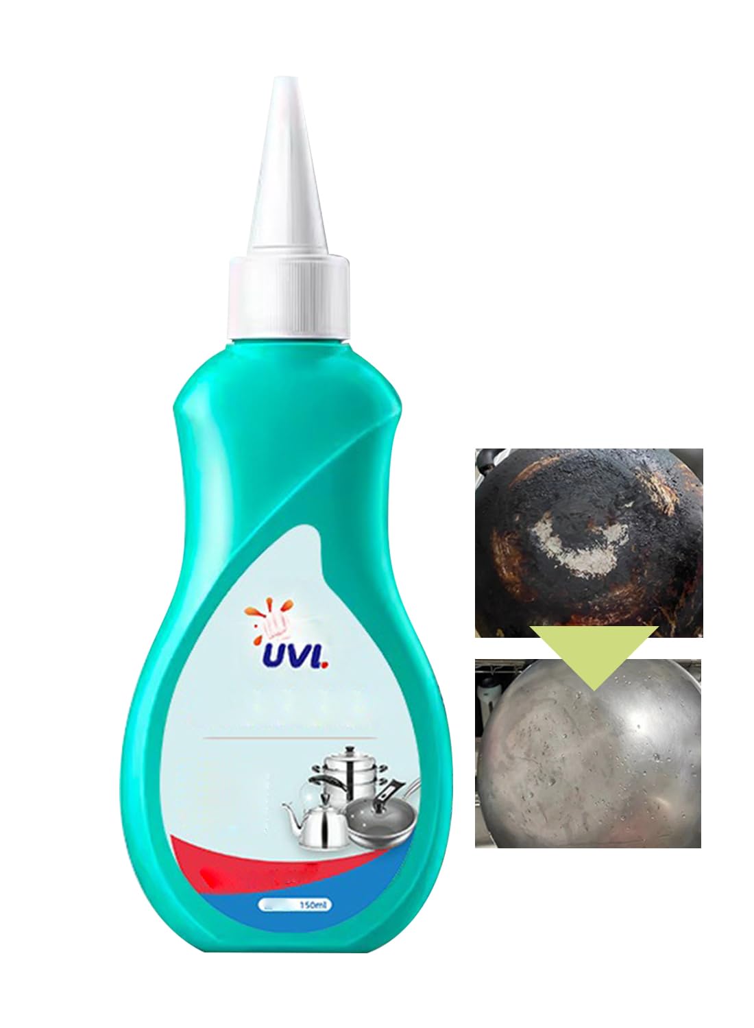 Bottom Blackening Agent, Pot Clean Gel, Cookware Cleanser and Polish Green 150g